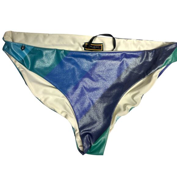 Kurt Geiger London KENSINGTON Multi Shimmer Stripe Bikini bottoms | Sz XL - Picture 2 of 16